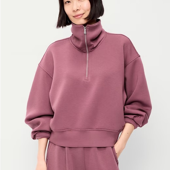 Old Navy Tops - Quarter-Zip Bounce Pullover Sweatshirt in Rosette